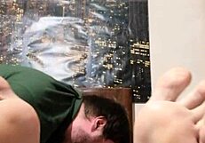 Gay fetish: footjob and blowjob