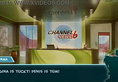 April O’Neil and other hot anime characters in a porn game with big tits and boobs