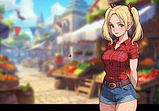 Redhead flight attendant in Honeysun anime cosplay and more