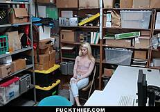 Hardcore punishment for cute blonde teen's mall heist