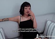 Nicole, a goth chick, gets her first audition on the couch