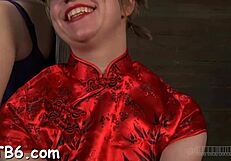Beautiful slut gets analized by horny couple in BDSM