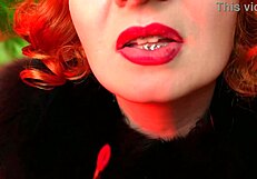 Arya, the goddess of fetish, in lipstick and leather