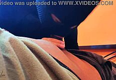 Stepsister gives blow job to stepbrother in the bedroom
