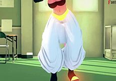 See through crossdressing Android 21 in Dragon Ball Zex
