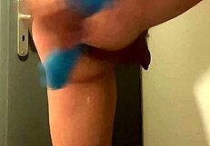 Young boy enjoys anal play with a toy