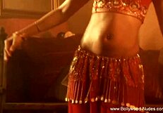 A sexy belly dancer from the Far East performs and teases for fun