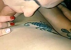 Young wife gives a sexy hand job to her colleague at work