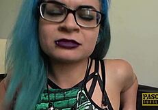 British submissive slut gets rough sex and facial with cum from dominant men