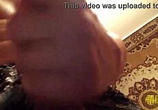 A young white man with a big dick has a solo masturbation scene