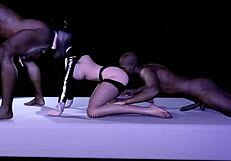 Asian cutie in sexy dress gets double penetration