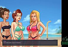 Summer fun with hot cheerleaders in bikinis in Summertime Saga episode 79