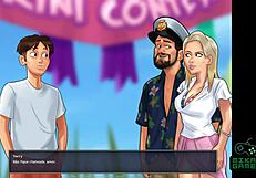 Summer fun with hot cheerleaders in bikinis in Summertime Saga episode 79