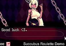 Hentai card game with female protagonist and atmospheric pixel art