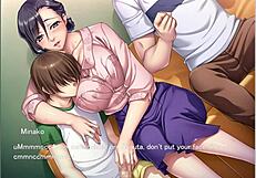 First time playing Oppai and fucking my step grandma in a Japanese hentai game
