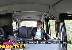 Hot amateur gives lucky taxi driver a car sex adventure