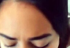 Homemade video of a hot Latina MILF sucking and swallowing a load