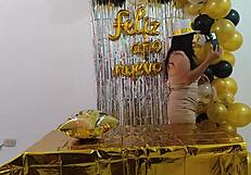 Celebrating New Year at work with kinky fantasies