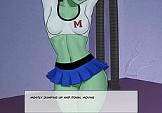 Cheerleader Artemis and Cheshire play a naughty game