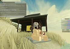 Big tits bouncing while being fucked in missionary position on Roblox
