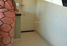 Nude Tamil guy masturbates in front of kitchen maid