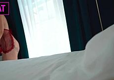 Step Mom Returns from Party Without Panties in Hotel. She Helps Step Son Cum in Shared Bed.