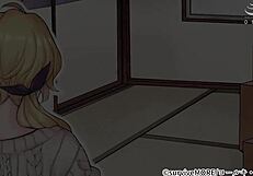 Damn! Asian JAV babe blows and plays wild in Japanese hentai game action!
