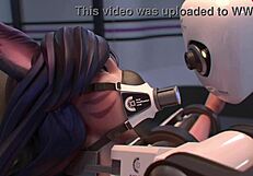 Futanari Ahri is dominated and milked by a smart AI