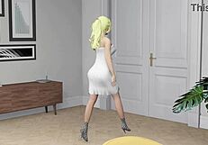 Beautiful anime babe Maya in hot threesome action