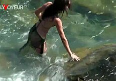 Horny teen rides her boyfriend on the beach publically