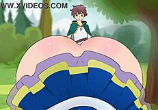 Aqua's short skirt sparks seduction in this milf parody