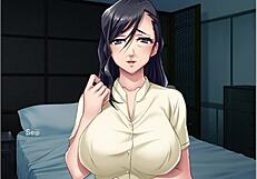 Watching a girl masturbate in a Japanese-style visual novel