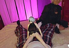 I’m obsessed with Nier 2B cosplay doll, filling her ass with cum