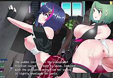 Finger play and bondage with an anime theme