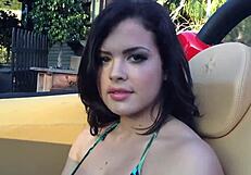 Lesbians with bisexuality enjoy anal sex with cum inside