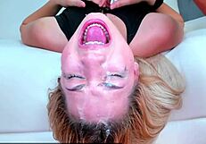 Sloppy and submissive teen gets her throat deeply fucked