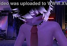 Male femboy gives blow job and hand job in VR video