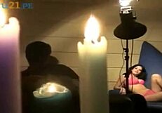 Peruvian beauty Jazmin in hot scenes with an Asian partner