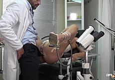 Gynecologist Ravages Tight Ass of Slut with Squirt and Anal Creampie
