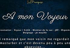 French audio guide to multiple orgasms for a voyeur