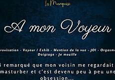 French audio guide to multiple orgasms for a voyeur