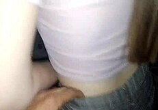 Cum on her pretty face after a hot masturbation session