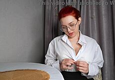 Beautiful teacher gets fucked and cum on her glasses