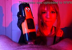 A beautiful brunette meets her man’s needs with a new sex toy and a blowjob
