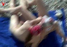 Juicy Ass White Girl Banged Doggy Style on Public Beach.