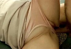 Pink satin panties on a blonde amateur for a hot fuck