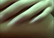 Beautiful Asian girlfriend has sex with her husband via video call on WhatsApp