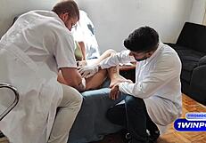 A hot gay blowjob scene in a gynecologist’s room