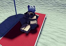A Roblox slut gets caught and taken to a public beach for a steamy scene