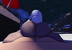 A Roblox slut gets caught and taken to a public beach for a steamy scene